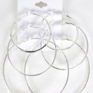 Earrings 3per Large Hoop W Dialmond Cutting/DZ **new Arrival** Chooe Gold Or Silver