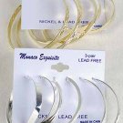Earrings 3per Loops Mix Style & Sizes/DZ Choose Gold Or Silver Finish