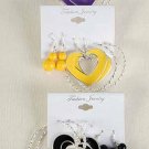 Earrings 3Per Mix Shape Epoxy Heart 7 color Asst/DZ ** New Arrival** 7 Color Asst