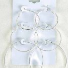 Earrings 3per Mix Silver Hoops/DZ Silver - Silver