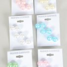 Earrings 3Per Pastel Pearls 12mm /DZ **HOT** Pastel Color ABS Pearl