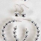 Earrings 3per Silver Beads/DZ Silver