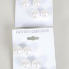 Earrings 3Per White Pearls 12mm /DZ **HOT** White ABS Pearls