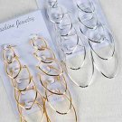 Earrings 6per Oval Hoop W Pincatch/DZ Choose Gold Or Silver Finish - SS