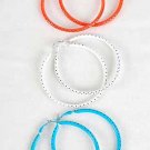 Earrings 7cm Large Mesh AB Color Hoops/DZ 7cm,6 Color Asst