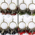 Earrings Antique Circle With Crystal Drops/DZ **New Arrival** 6 Color Asst,Victorian Look