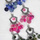 Earrings Antique Silver Shell With Charms Victorian Look/DZ **New** 6 Color Asst