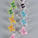 Earrings Butterfly Epoxy W Rhinestone/DZ ** New Arrival** Color Asst