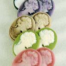 Earrings Cameo Color Asst Clip On/DZ **NEW** Clip On,5Color Asst