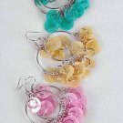 Earrings Chandelier W Paper Shells/DZ Blue Pink Yellow White Lime orange 6Color Asst