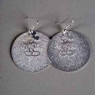 Earrings Circle Gold Leaf W Mouse Charm 1.5''x1.5'' Silver Only