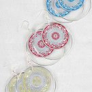 Earrings Circle W Foil Print/DZ 6 Color Asst