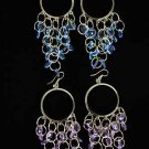 Earrings Circle With Beads/Dz **NEW** Color asst