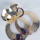 Earrings Circle With Brush Gold Finish/DZ **POST**Gold