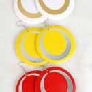 Earrings Circle With Foil Finish 2.5"Color Asst/DZ **NEW** 6 Color Asst