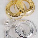Earrings Dangle W Filigree Circles Clip On 2.5"x2.5"/DZ **CLIP ON**6cm Gold Or Silver