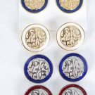 Earrings Initial Round Epoxy Post/DZ ** Special Promation,Choose Colors