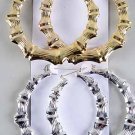 Earrings Jumbo Bamboo Pincatch,3.5''x3.5''/DZ Choose Silver Or Gold