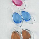 Earrings large Acrylic Stone W Fish Hoop/DZ 2.5"x1.5",6 Color Asst - SS