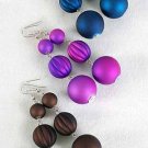 Earrings Large Ball Matte Dangle Color Asst/DZ **NEW** 6 Color Asst
