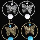 Earrings Large Butterfly W 20mm Solid Balls/DZ **New Arrival** Choose Gold or Silverr Finish