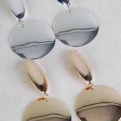 Earrings Large Circle Drop Clip ON/DZ **Clip On**Choose Gold Or Silver Finish