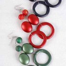Earrings Large Circle Matte Dangle,Color Asst/DZ **NEW** 6 Color Asst