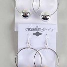 Earrings Large Circle W 18mm CC Bead/DZ ** New Arrival** Choose 2tone or Silver