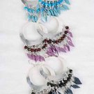 Earrings large Circle W Color Charms/DZ ** New Arrival** 6 Color Asst