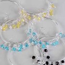 Earrings Large Circle W Color Crystal Drops/DZ ** New Arrival** 6 Color Asst