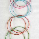 Earrings Large Hoop AB Silky 7cm Color Mix/DZ 7cm,6 Color Asst