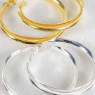 Earrings Large Hoop W Spring Wire 2.5''x2.5''/DZ ** New Arrival** Silver or Gold Finish