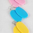 Earrings Large Oval Acrylic Color Asst 2''x1.25''/DZ ** New Arrival** 6 Color Asst