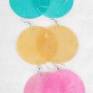Earrings Large Paper Shell W Glitters 2.5'' Wide/DZ ** New Arrival** 6 Color Asst,Size 2.5''x2.5''