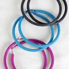 Earrings LargeColor Pipe Hoop 3''Wide With Sandy finish/D 6 Color Ass