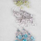 Earrings Lucite W Chandeliers,6 Color Asst/DZ 2.75''x1'' choose gold or silver finish