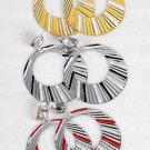 Earrings Metal Circle Dange W Epoxy **CLIP ON**/DZ **CLIP ON**6 Color Asst, CHOOSE Gold or Silver