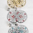 Earrings Metal Circle Dange W Epoxy **CLIP ON**/DZ **CLIP ON**6 Color Asst,Choose Gold Or Silver