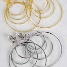 Earrings Metal Round Dangles 2.5"x3" Clip On/DZ **CLIP ON** Choose Gold or Silver Finish