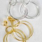 Earrings Metal Shinely Circle Dangles Clip On/DZ **Clip On** Choose Gold Or Silver Finish
