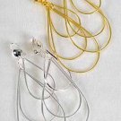 Earrings Metal Shinely Teardrop Dangles3" Long Clip On/DZ **Clip On** 3" Long