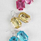 Earrings Oblong W Acrylic Stones 6Color Asst/DZ **POST**6 Color Asst