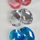 Earrings Oval Shape W Acrylic Stones Clip On/DZ **CLIP ON** 6 Color Asst