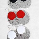 Earrings Oval Dange W Circle Epoxy/DZ/DZ 2.5"x2" 6 Color Asst