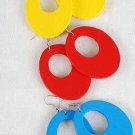 Earrings Oval Shape Color asst.1.5''x2"/DZ 6 Color Asst
