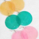 Earrings Paper Shell Circles 2''/DZ 6 Color asst 2''x2''