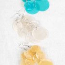 Earrings Paper Shell W Circles/DZ ** New Arrival** White Yellow Orange Lime Pink Aqua 6Color Asst