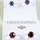 Earrings Round Crystal AB Multi 8mm color asst/DZ **New Arrival** AB Multi