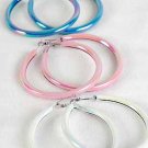 Earrings Pipe Hoop W AB Color Finish 6cm Color Asst/DZ 6cm Wide 6 Color Asst AB Color Finish