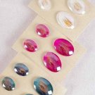Earrings Poly 2per Oval Shape Color Asst Post/DZ **Post** 6 Color Asst